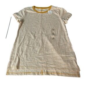 Maison Essential SS T Shirt Womens Small Orange Striped Gold 100059659MS